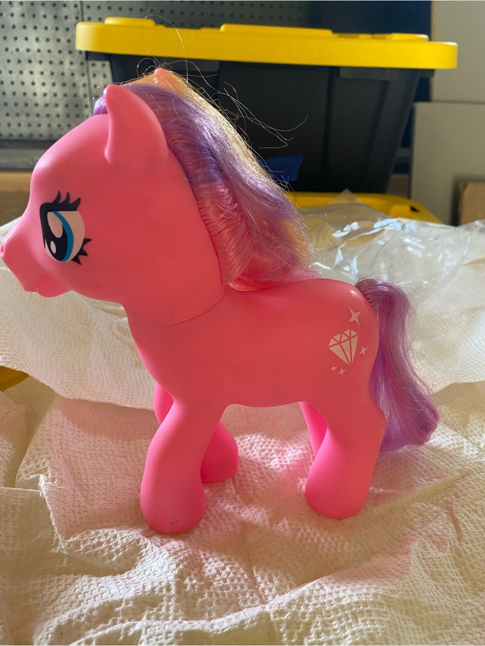 Dollar General Pony w/ Purple & Yellow Mane Tail, Diamond/Star Cutie Mark